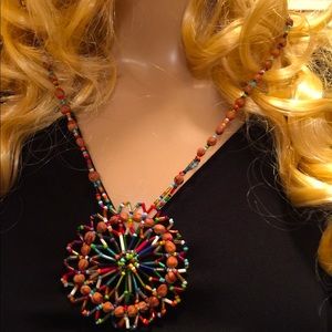 Beaded necklace, sunburst